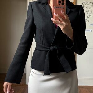 Gucci Black Belted Wool & Cashmere Jacket